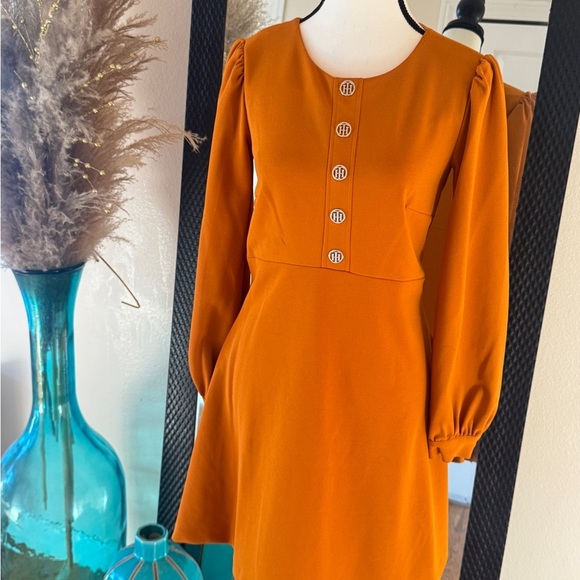 Dress Tony hilfiguer Elegant Orange Women's Dress - Picture 2 of 7